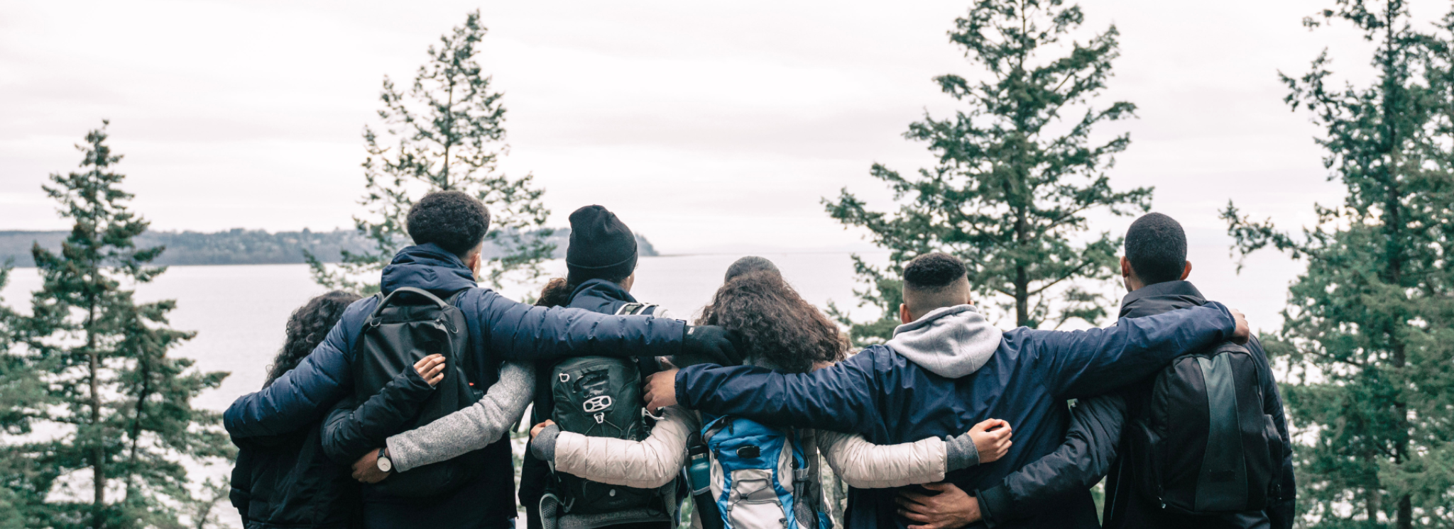 Community gathered together outdoors